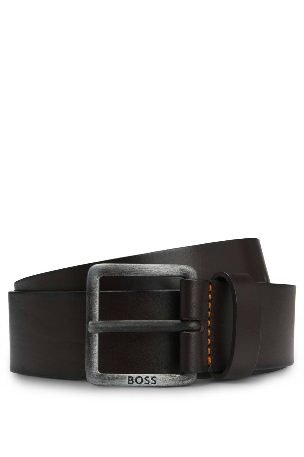 BOSS leren riem Jeeko donkerbruin