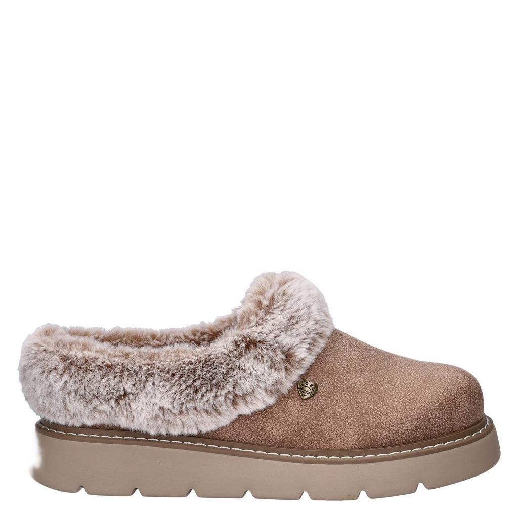Bobs Keepsake suèdelook pantoffels - taupe