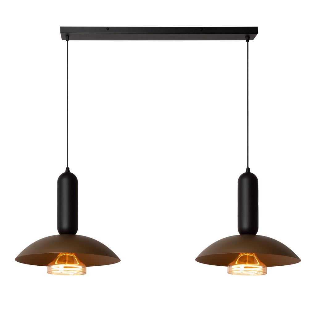 Lucide dimbare hanglamp GRANTHAM E27 Ø40 cm - bruin