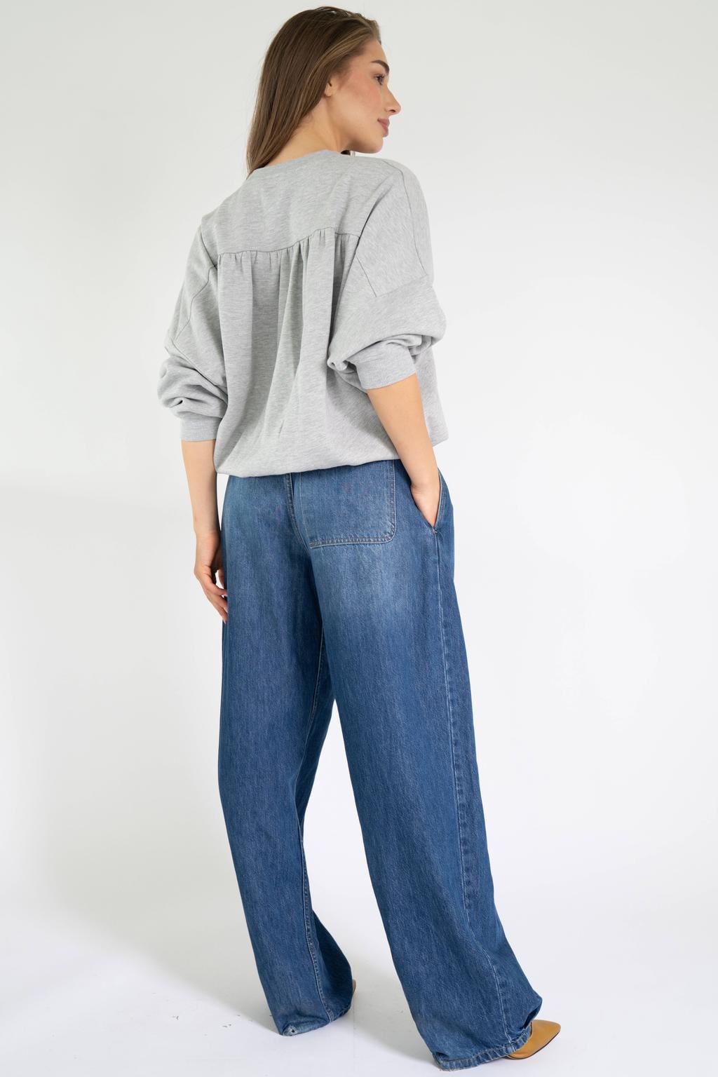 Est'seven wide leg jeans - donkerblauw