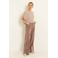 Claudia Sträter fluwelen wide leg casual broek - beige