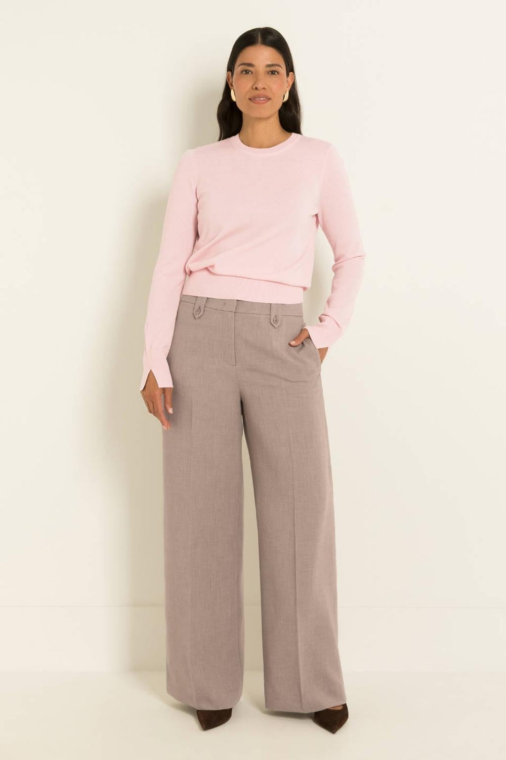 Claudia Sträter wide leg pantalon - taupe