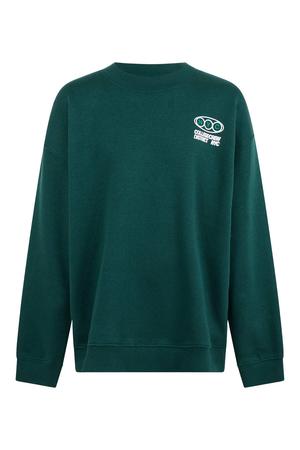 sweater met backprint en tekst - donkergroen