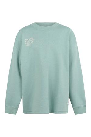 sweater met backprint - licht turquoise