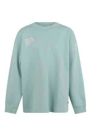 sweater met backprint - licht turquoise
