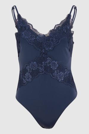 body top - donkerblauw