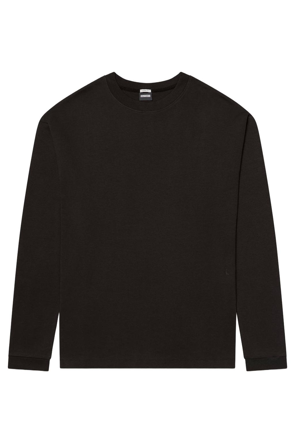 Kultivate relaxed fit longsleeve - zwart