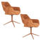 Housecraft Living draaibare eetkamerstoelen Merel met armleuningen - rood (set van 2)