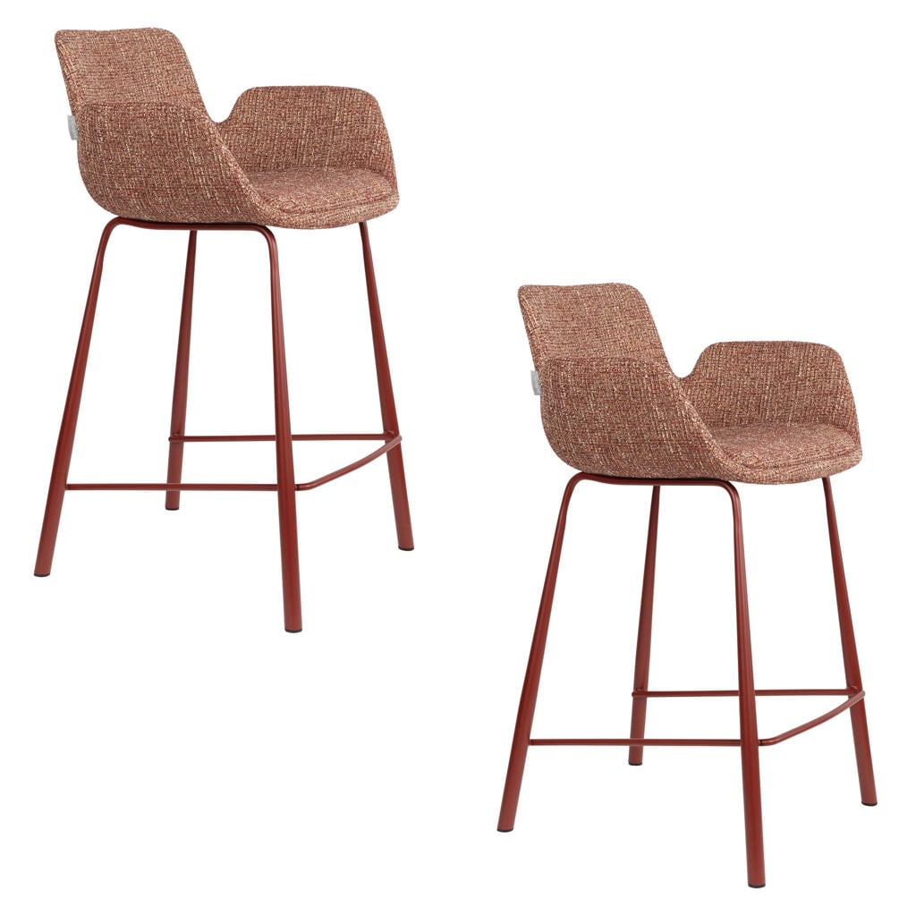 Zuiver barkrukken Brit zithoogte 67.5 cm - rood (set van 2)
