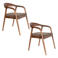 Housecraft Living eetkamerstoelen Melody met armleuningen - bruin (set van 2)