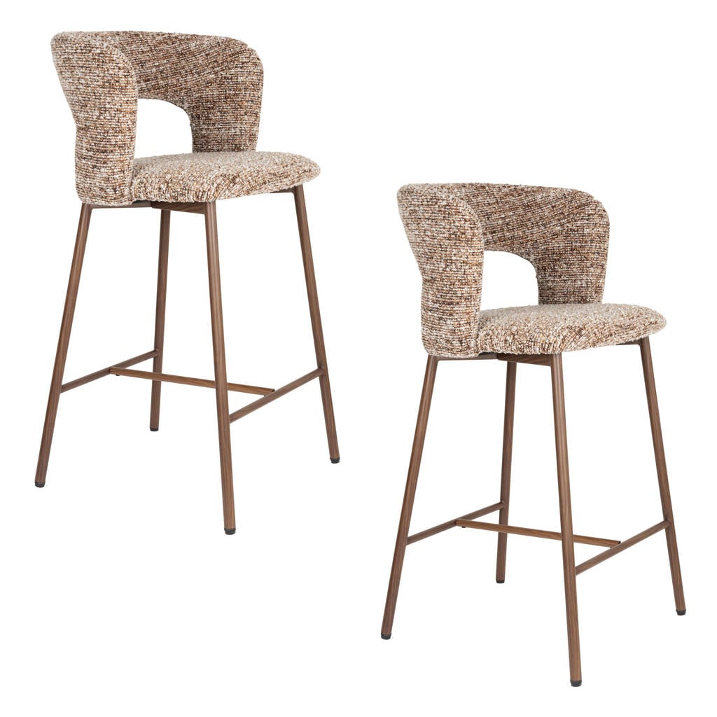 Housecraft Living barkrukken Chelsea zithoogte 67 cm - bruin (set van 2)