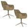 Housecraft Living draaibare eetkamerstoelen Merel met armleuningen - groen (set van 2)