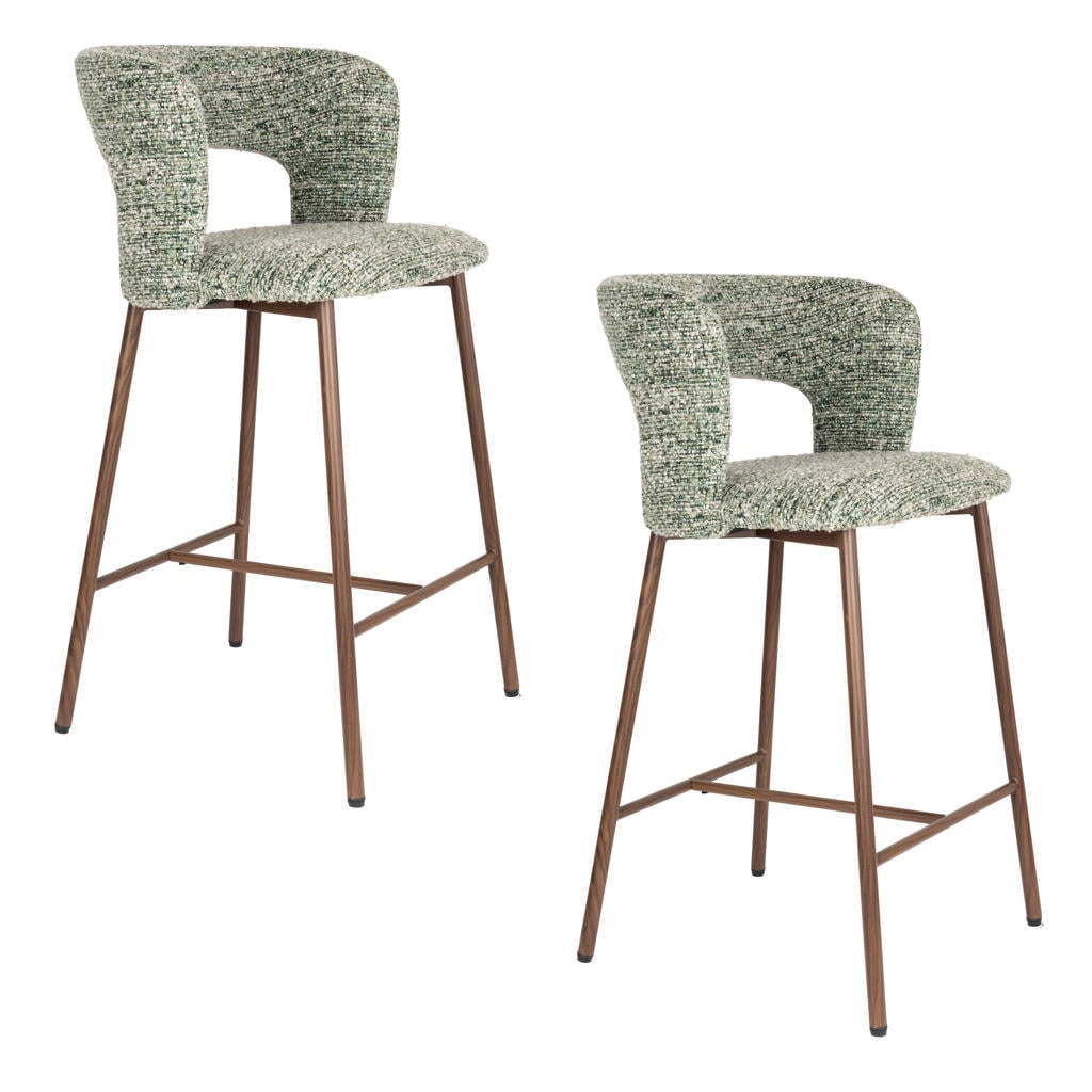 Housecraft Living barkrukken Chelsea zithoogte 67 cm - groen (set van 2)