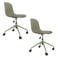 Housecraft Living draaibare bureaustoelen Roxanne met wielen - groen (set van 2)