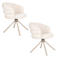Housecraft Living draaibare eetkamerstoelen Marjolein met armleuningen - beige (set van 2)