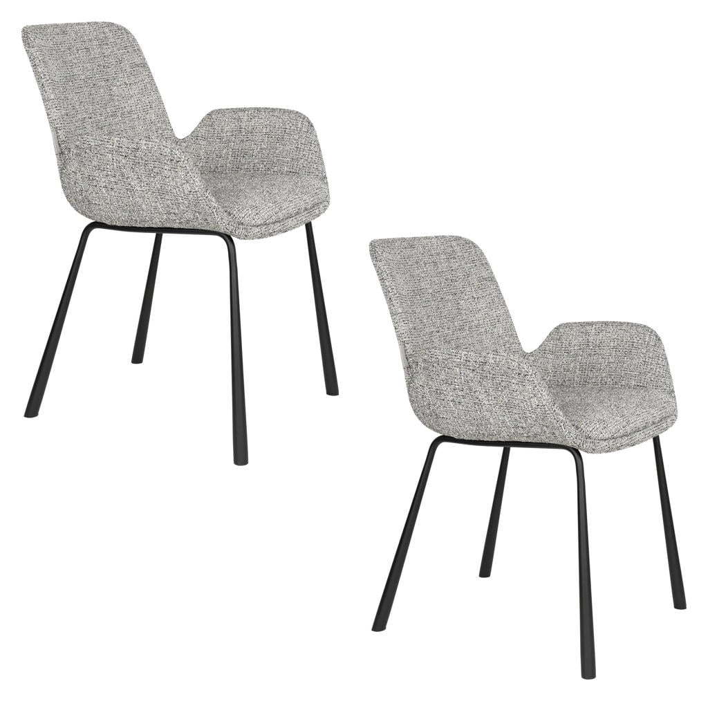 Zuiver eetkamerstoelen Brit met armleuningen - grijs (set van 2)