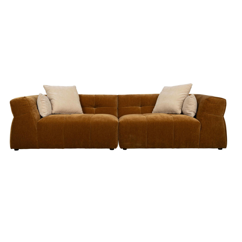 Dutchbone bank Hodge 4,5 okergeel - bruin