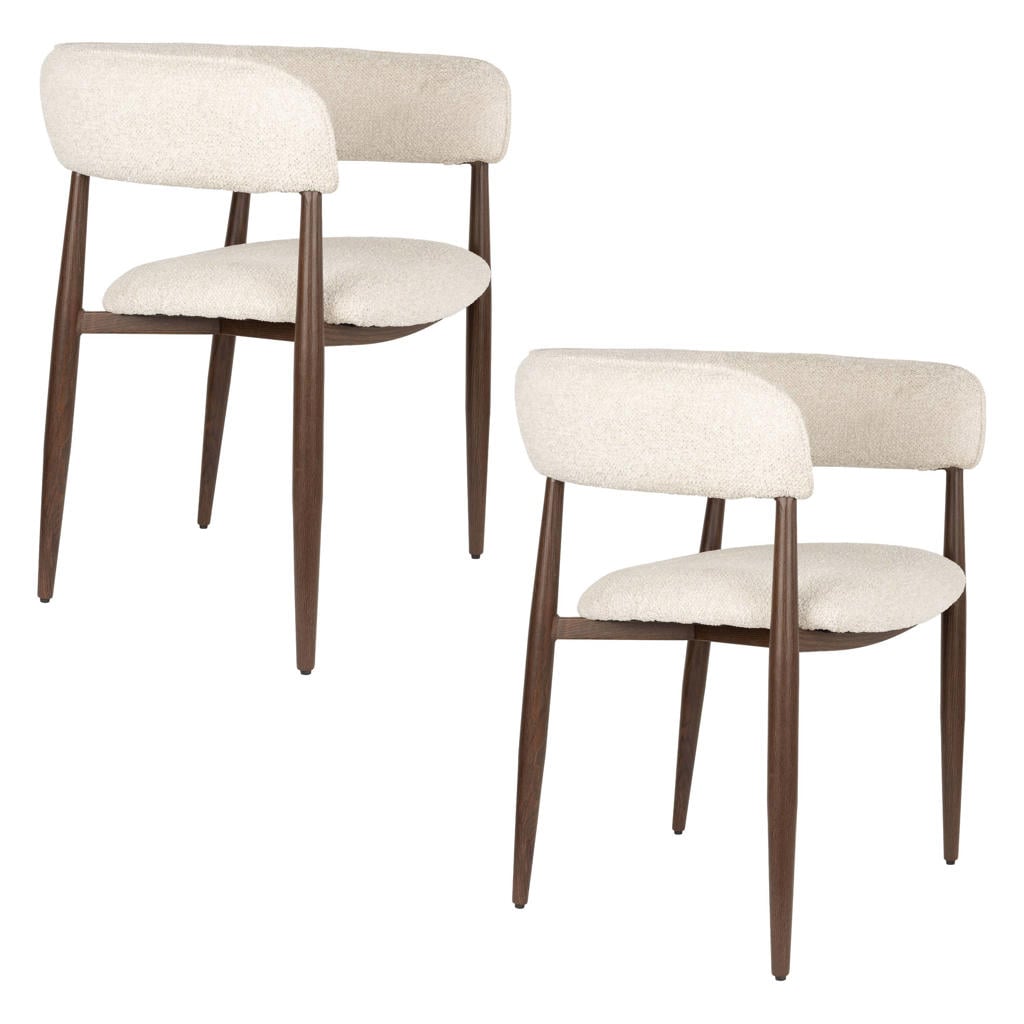 Housecraft Living eetkamerstoelen Stanley met armleuningen - bruin (set van 2)