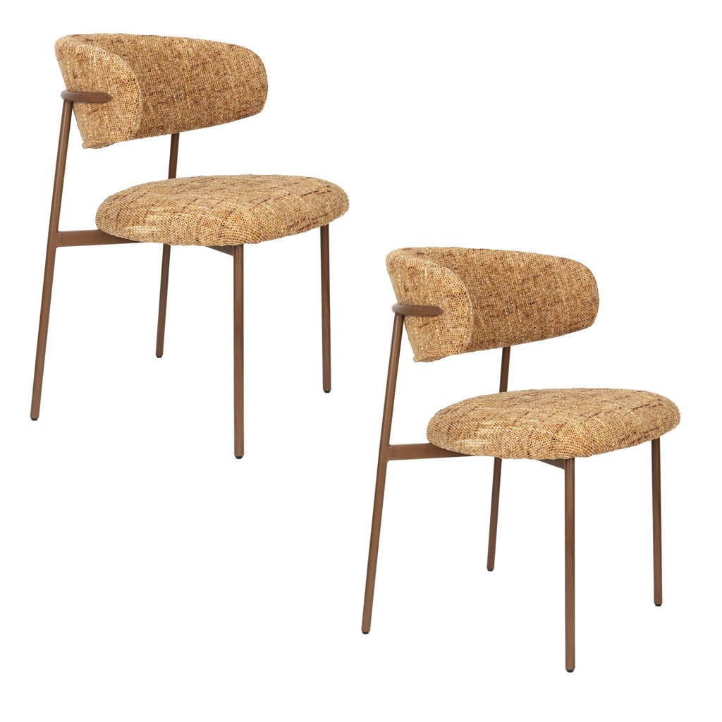 Housecraft Living eetkamerstoelen Claes - geel (set van 2)