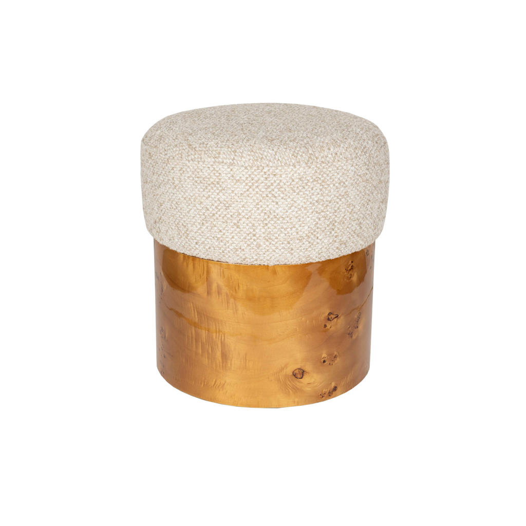 Dutchbone rechthoekige houten poef Burlin - beige