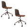 Housecraft Living draaibare bureaustoel Roxanne met wielen - bruin