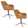 Housecraft Living draaibare eetkamerstoelen Merel met armleuningen - bruin (set van 2)