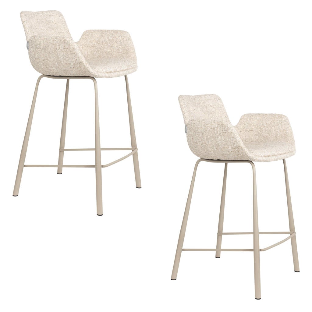 Zuiver barkrukken Brit zithoogte 67,5 cm - beige (set van 2)
