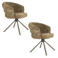 Housecraft Living draaibare eetkamerstoelen Marjolein met armleuningen - groen (set van 2)