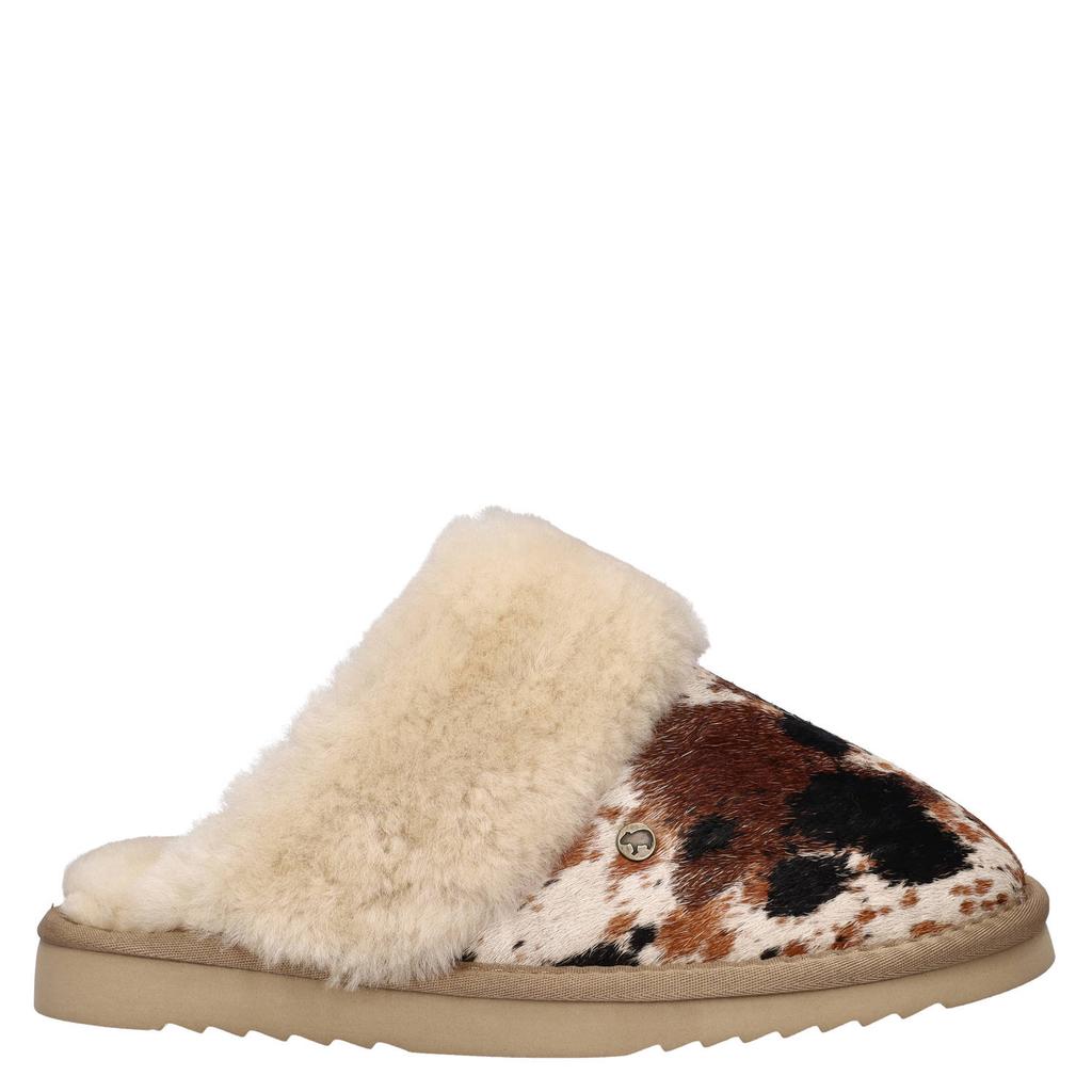 Warmbat Australia Collie pantoffels - zwart/bruin/ecru