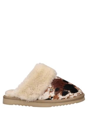 Collie pantoffels - zwart/bruin/ecru