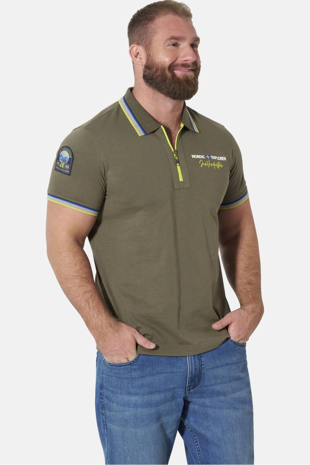 Jan Vanderstorm Plus Size polo - olijfgroen