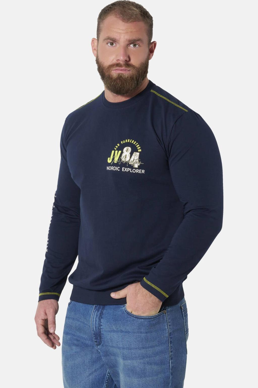 Jan Vanderstorm Plus Size polo - donkerblauw