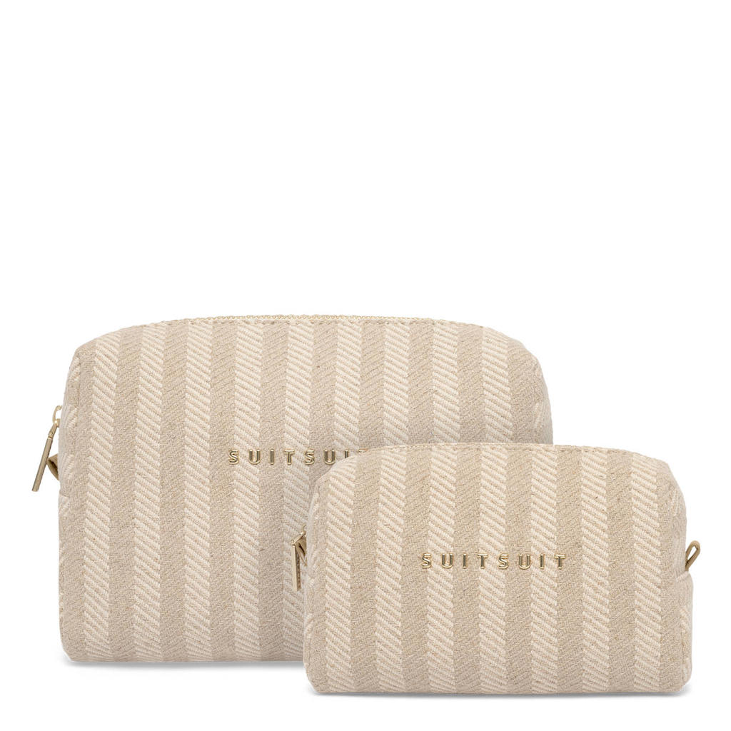 SUITSUIT toilettas Fusion - set van 2 Natural Stripes