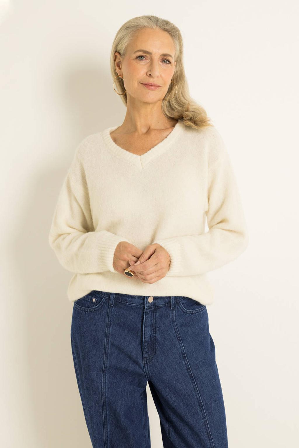 Claudia Sträter wollen gebreide trui - ecru