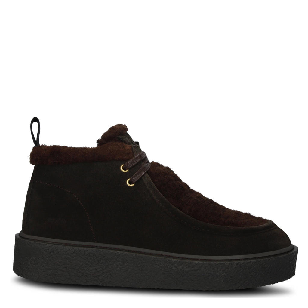Blackstone Enjar Saala - Dark Brown - Suede sneaker (mid) dark brown