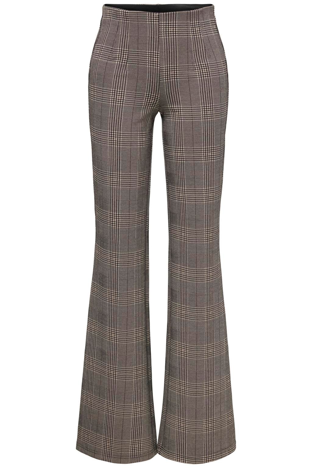 ONLY high waist geruite flared broek - grijs