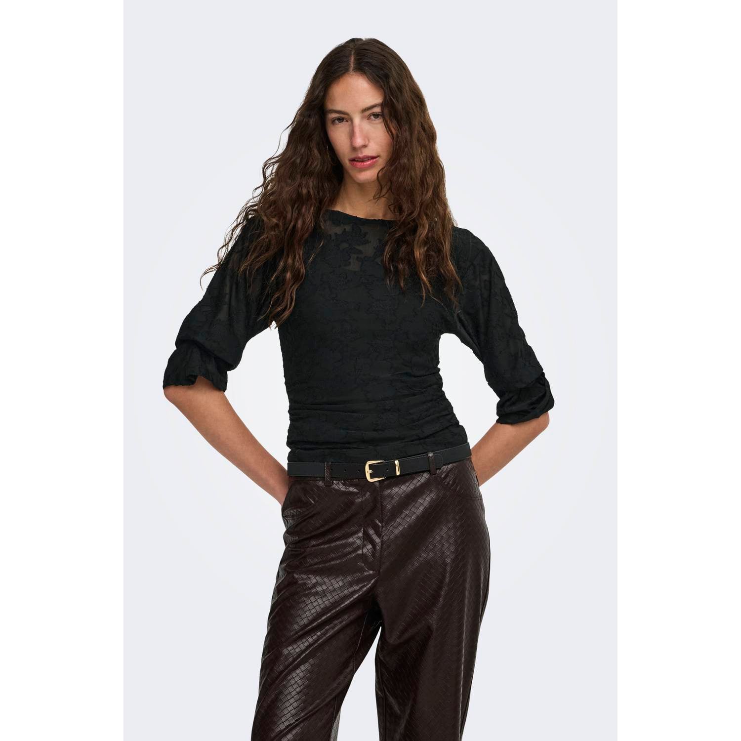 ONLY gebloemde top zwart