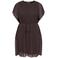 ONLY CARMAKOMA Carcoko S/S O-Neck Abk Dress Wvn Plus Size korte jurk - donkerbruin