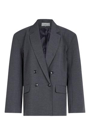 oversized double breasted blazer - antraciet