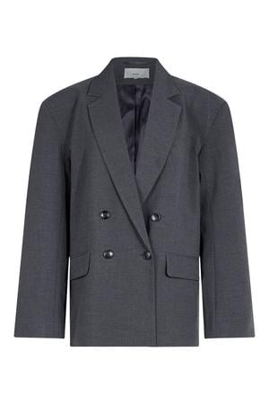 oversized double breasted blazer - antraciet
