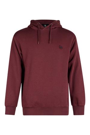 regular fit hoodie met borduursels - donkerrood