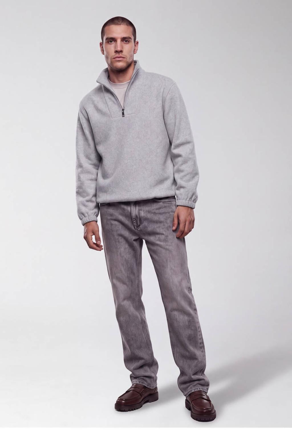Shoeby relaxed fit gemêleerde trui - light grey