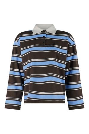 gestreepte top - bruin/blauw/wit