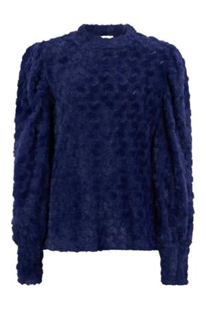 imitatiebont longsleeve - donkerblauw