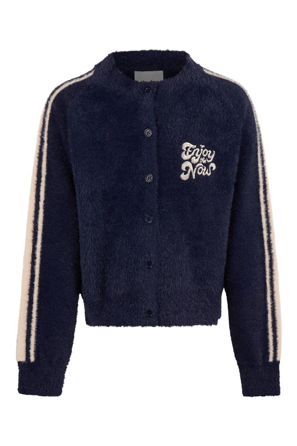 Shoeby gebreid gestreept vest - donkerblauw