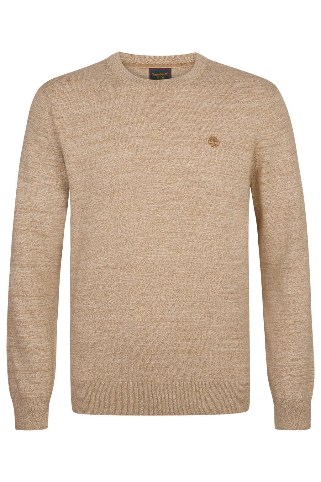 Timberland katoenen regular fit gebreide trui met borduursels - beige