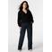 MS Mode wide leg broek met krijtstreep - blauw/ecru