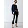 Mango gebreid vest met wol - marineblauw