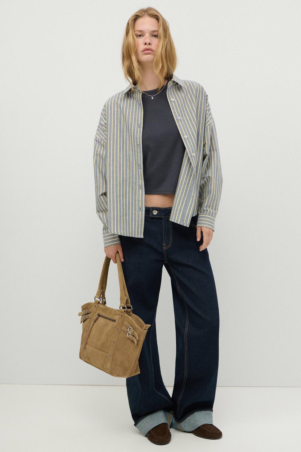 MANGO TEEN wide leg jeans - dark blue denim