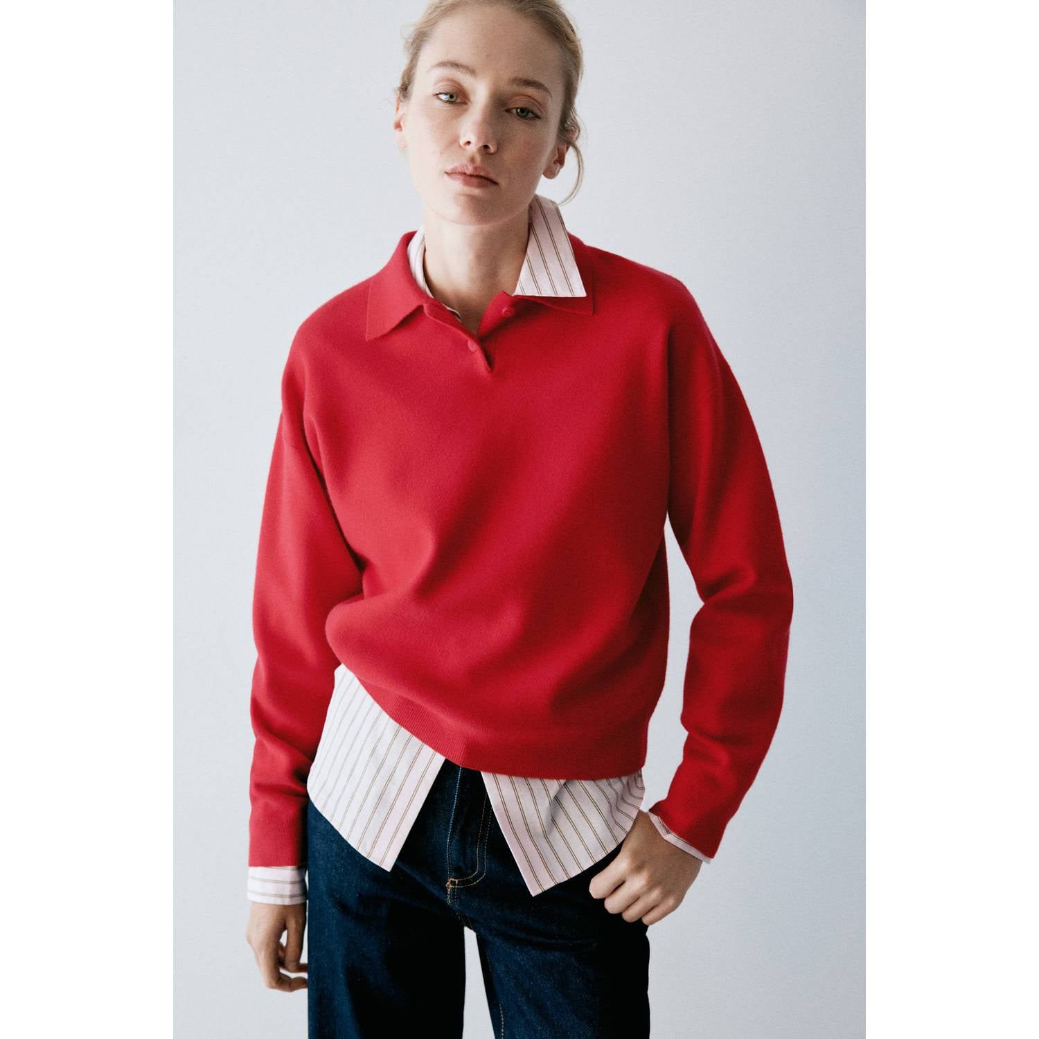Mango gebreide trui rood